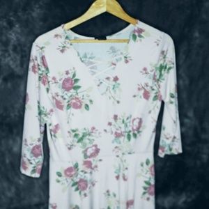 XL Rue 21 Skater Skirt Dress Pink Floral Like New